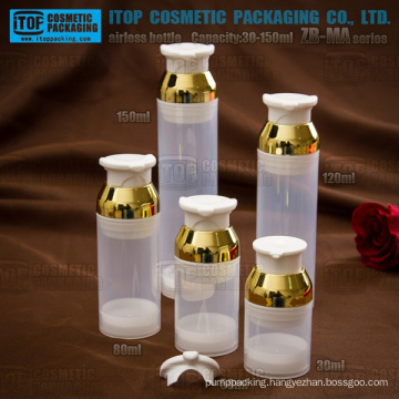 ZB-MA Series 30ml 50ml 80ml 120ml 150ml big capacity round PP plastic airless cosmetic bottle